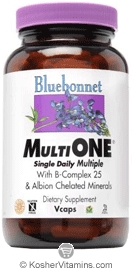 Bluebonnet Kosher MultiOne Single Daily Multiple Iron Free 60 Vcaps